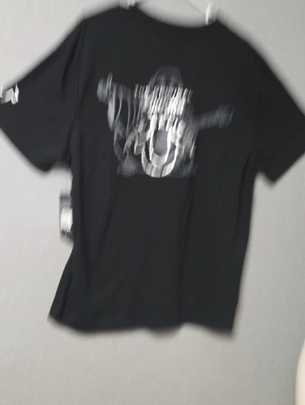 True Religion Black Short Sleeve Crewneck Tee with White Logo
